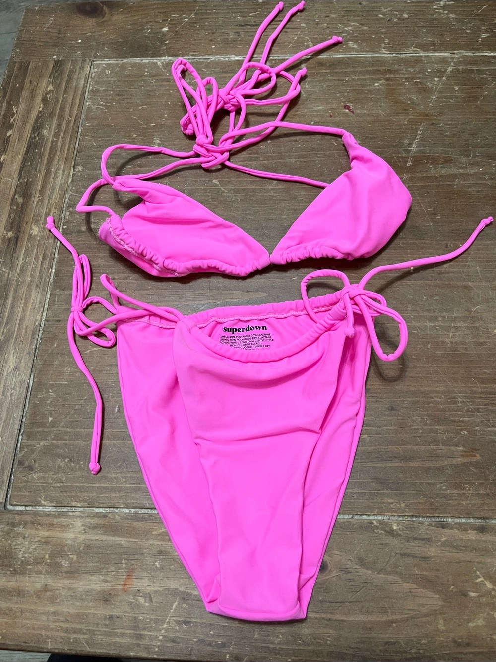 superdown Neon Pink Bikini Top